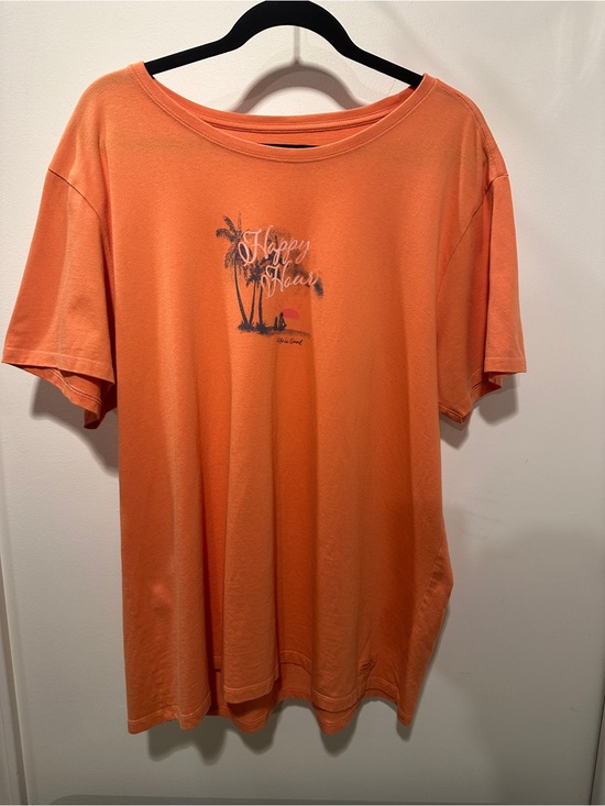 Life Is Good Tops - Life Is Good Orange Short-Sleeve 'Happy Place' Palm Graphic Tee XXL